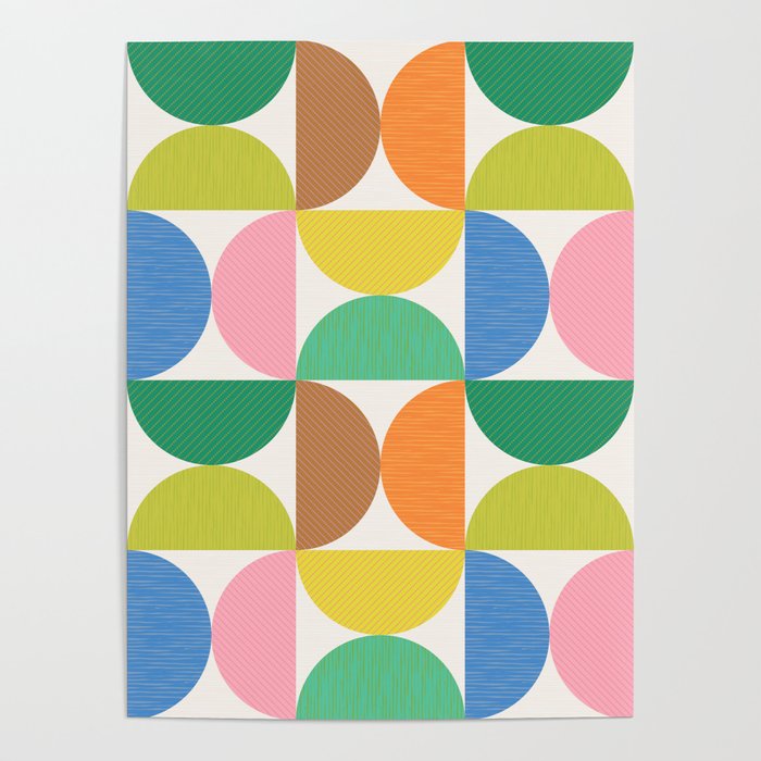 Mid Century Modern Shapes - Multi Color Poster Gallery Image 1