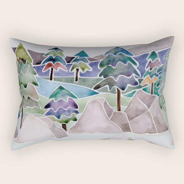 Evergreens in the Hills Rectangular Pillow Gallery Image 2