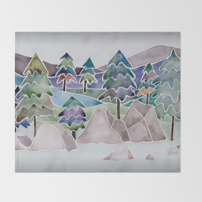 Evergreens in the Hills Throw Blanket Gallery Image 2