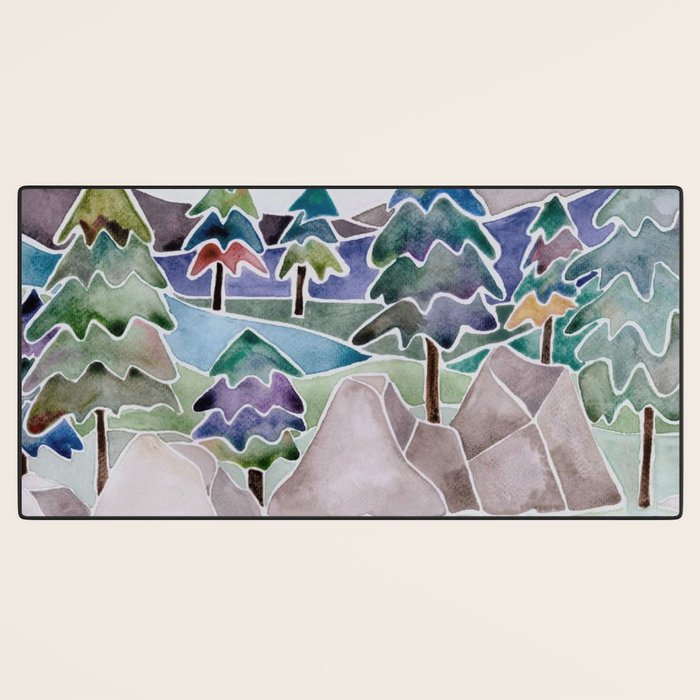 Evergreens in the Hills Desk Mat Gallery Image 3