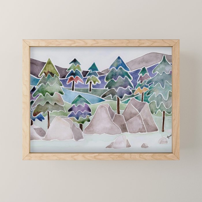 Evergreens in the Hills Mini Art Print Gallery Image 1