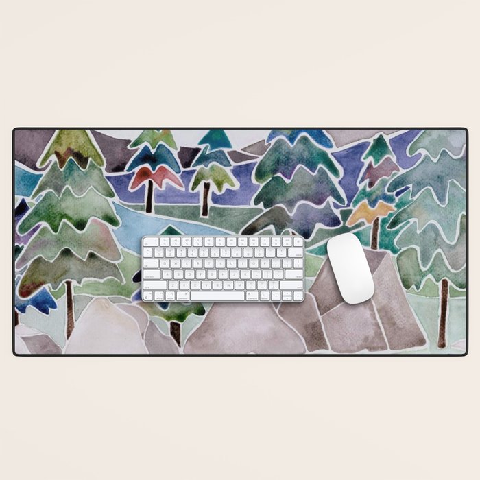 Evergreens in the Hills Desk Mat Gallery Image 1