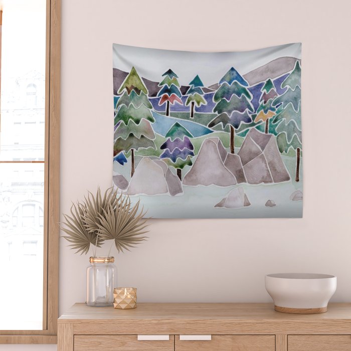Evergreens in the Hills Wall Tapestry Gallery Image 2
