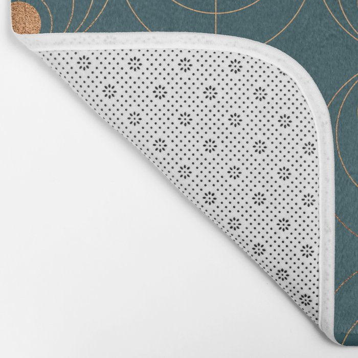 Copper Art Deco on Emerald Bath Mat Gallery Image 2