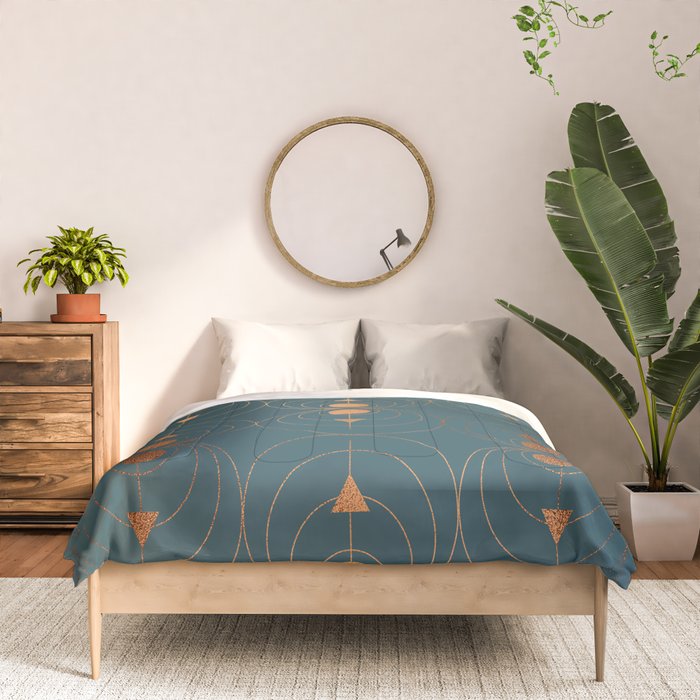 Copper Art Deco on Emerald Comforter Gallery Image 3