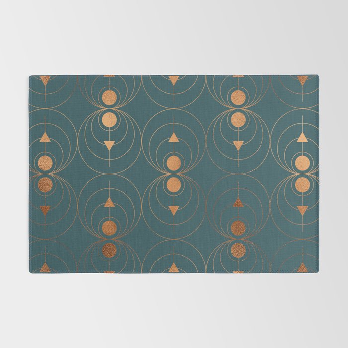 Copper Art Deco on Emerald Rug Gallery Image 2