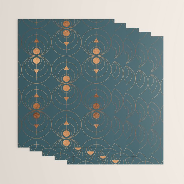 Copper Art Deco on Emerald Wrapping Paper Gallery Image 3