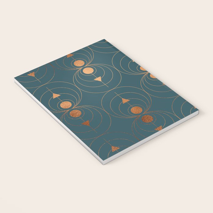 Copper Art Deco on Emerald Notebook Gallery Image 3