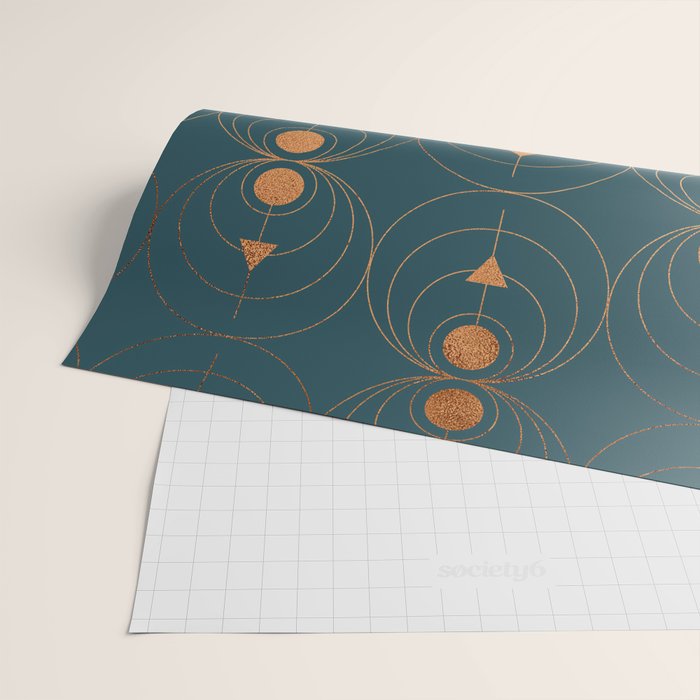 Copper Art Deco on Emerald Wrapping Paper Gallery Image 2
