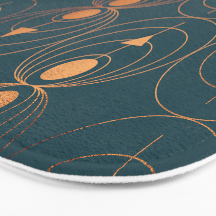 Copper Art Deco on Emerald Bath Mat Gallery Image 3