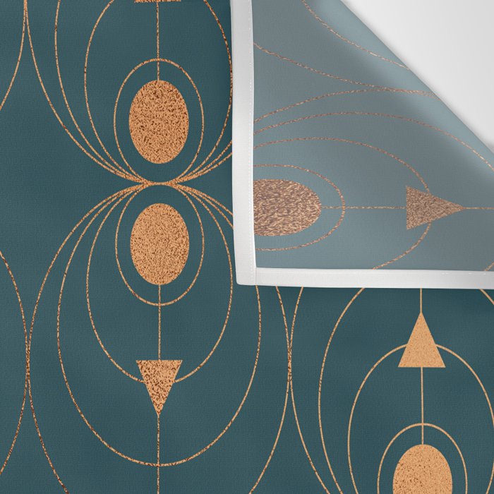 Copper Art Deco on Emerald Wall Tapestry Gallery Image 3