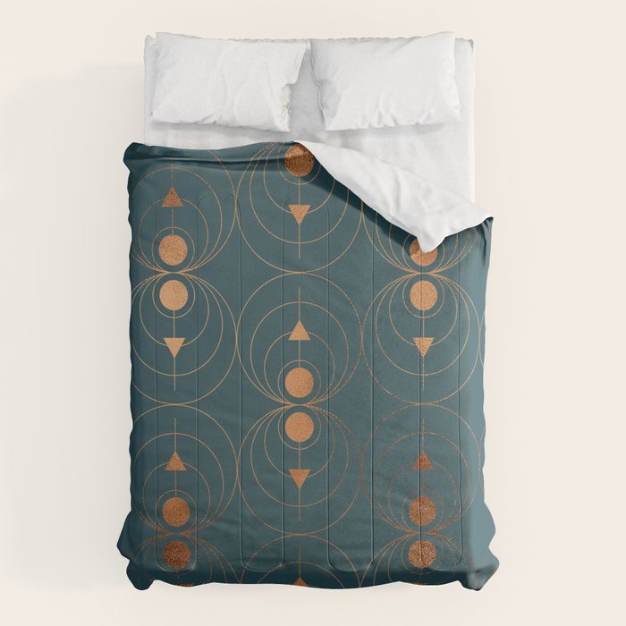 Copper Art Deco on Emerald Comforter Gallery Image 6