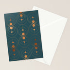 Copper Art Deco on Emerald Stationery Card Gallery Image 2