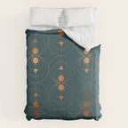 Copper Art Deco on Emerald Duvet Cover Gallery Image 6
