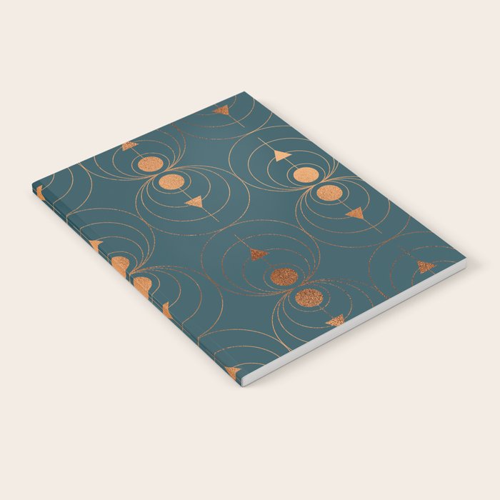 Copper Art Deco on Emerald Notebook Gallery Image 2