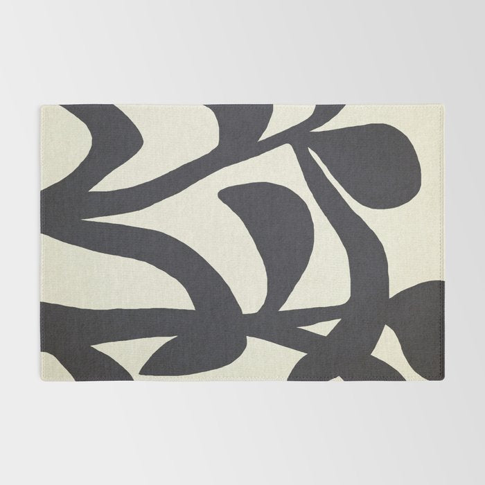 Abstract botanical - black  Rug Gallery Image 2