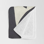 Abstract botanical - black  Throw Blanket Gallery Image 3