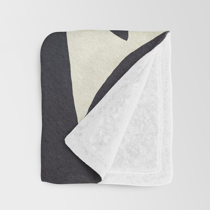 Abstract botanical - black  Throw Blanket Gallery Image 3