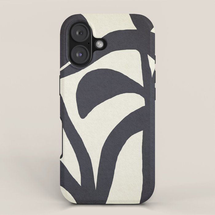 Abstract botanical - black  iPhone Case Gallery Image 1