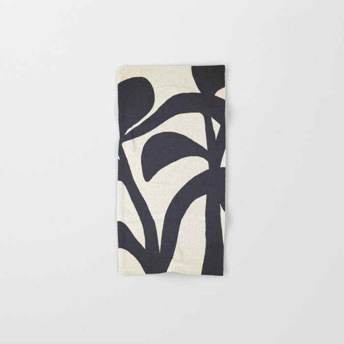 Abstract botanical - black  Bath Towel Gallery Image 1