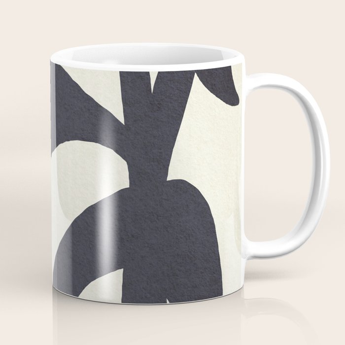 Abstract botanical - black  Coffee Mug Gallery Image 1