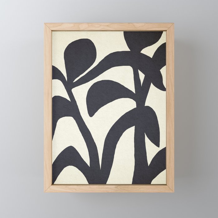 Abstract botanical - black  Mini Art Print Gallery Image 1