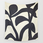 Abstract botanical - black  Wall Tapestry Gallery Image 4