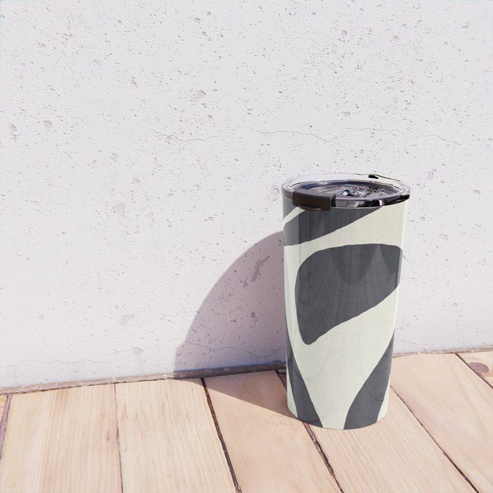 Abstract botanical - black  Travel Mug Gallery Image 4
