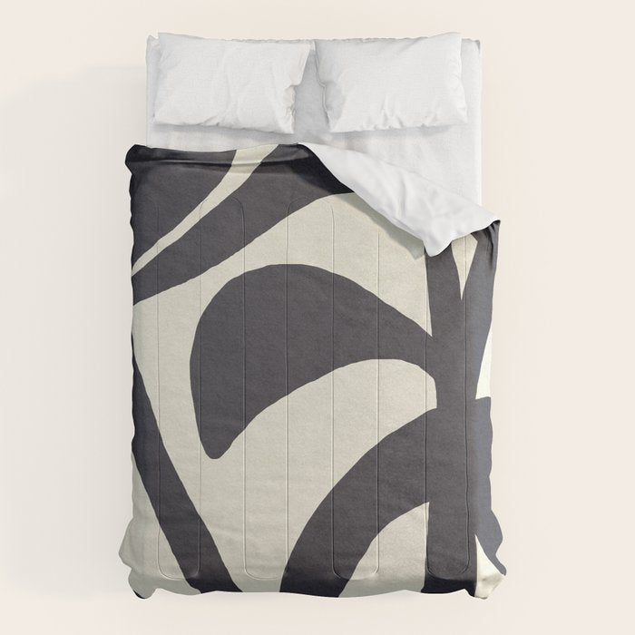 Abstract botanical - black  Comforter Gallery Image 6