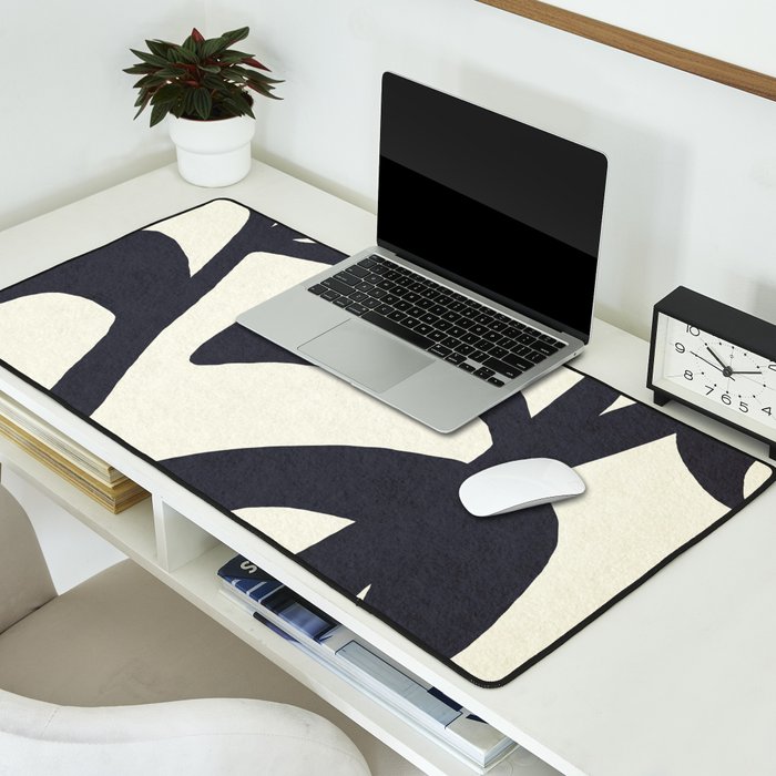 Abstract botanical - black  Desk Mat Gallery Image 2