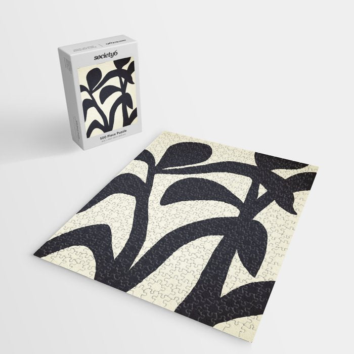 Abstract botanical - black  Jigsaw Puzzle Gallery Image 2