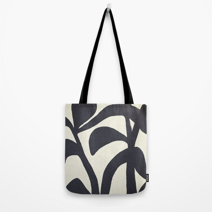 Abstract botanical - black  Tote Bag Gallery Image 2