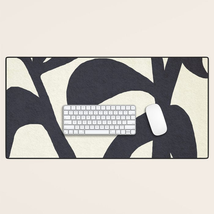 Abstract botanical - black  Desk Mat Gallery Image 1