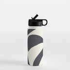 Abstract botanical - black  Water Bottle Gallery Image 1