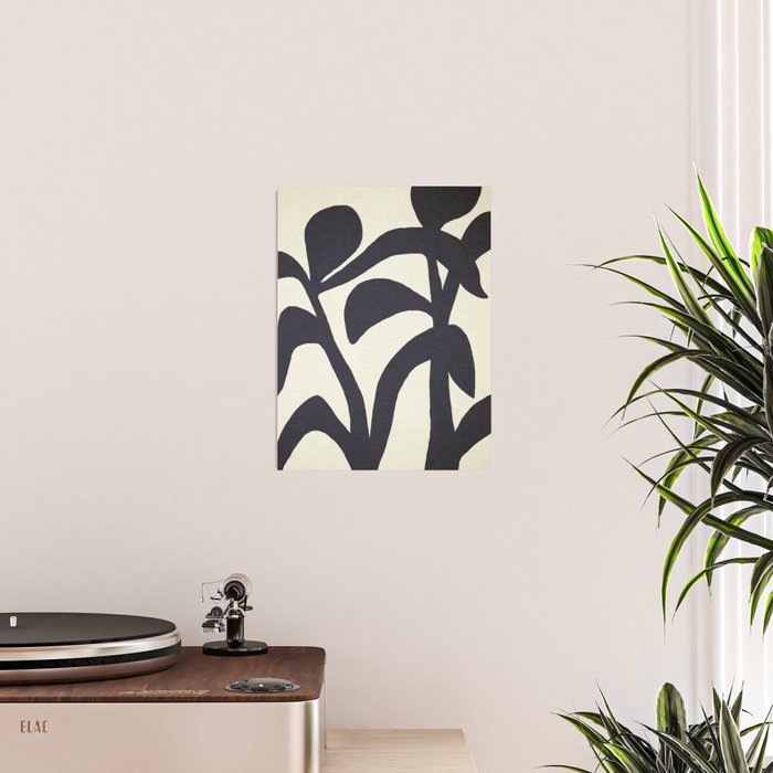 Abstract botanical - black  Poster Gallery Image 2