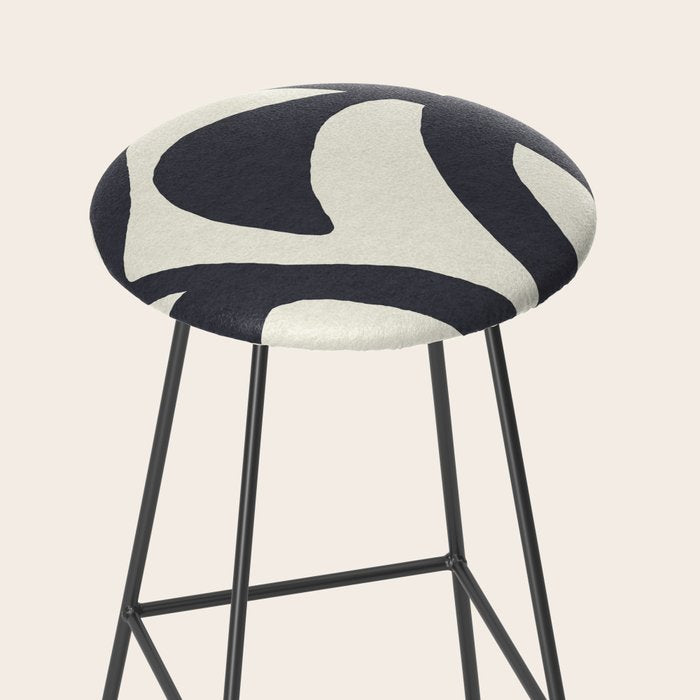 Abstract botanical - black  Stool Gallery Image 2
