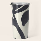 Abstract botanical - black  Travel Mug Gallery Image 3