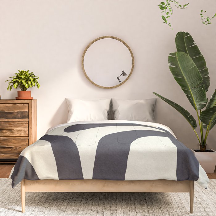 Abstract botanical - black  Comforter Gallery Image 3