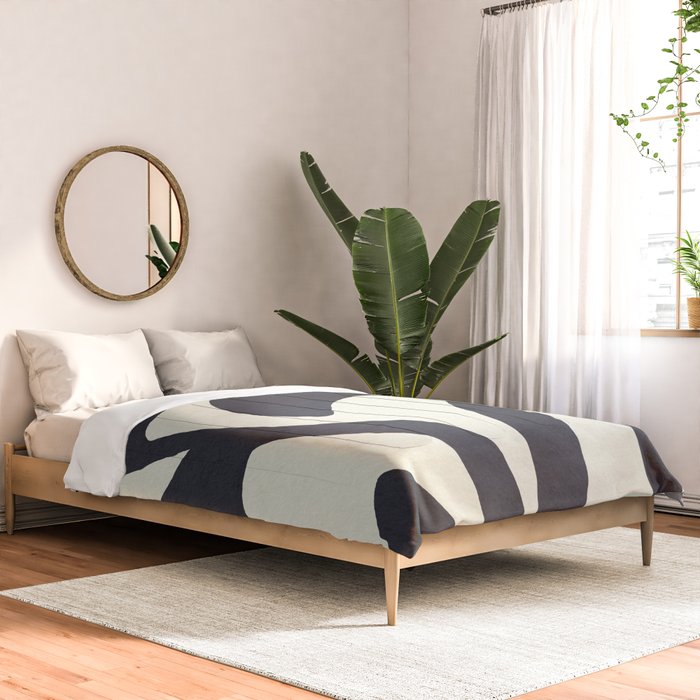 Abstract botanical - black  Comforter Gallery Image 2