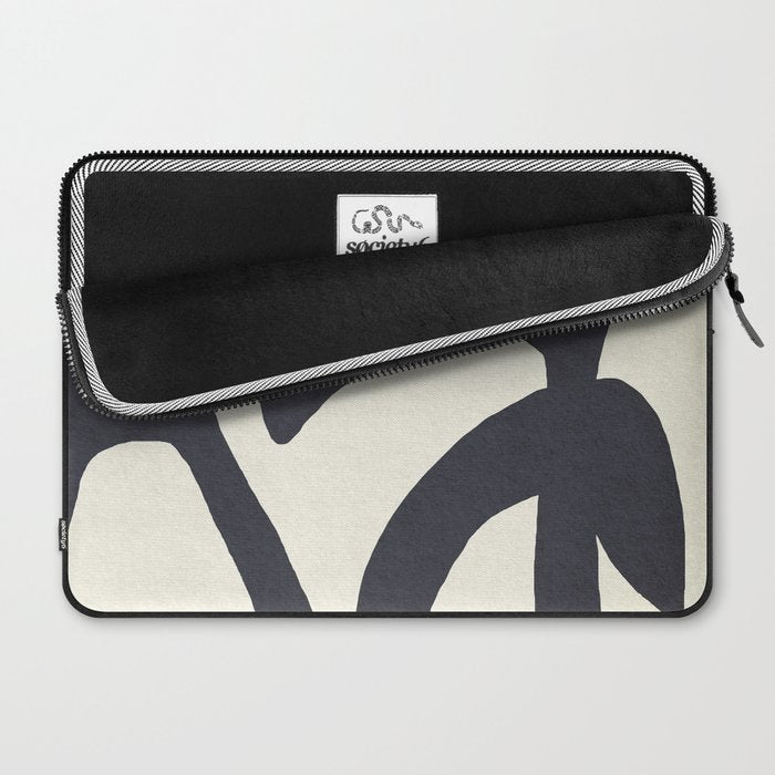 Abstract botanical - black  Laptop Sleeve Gallery Image 2