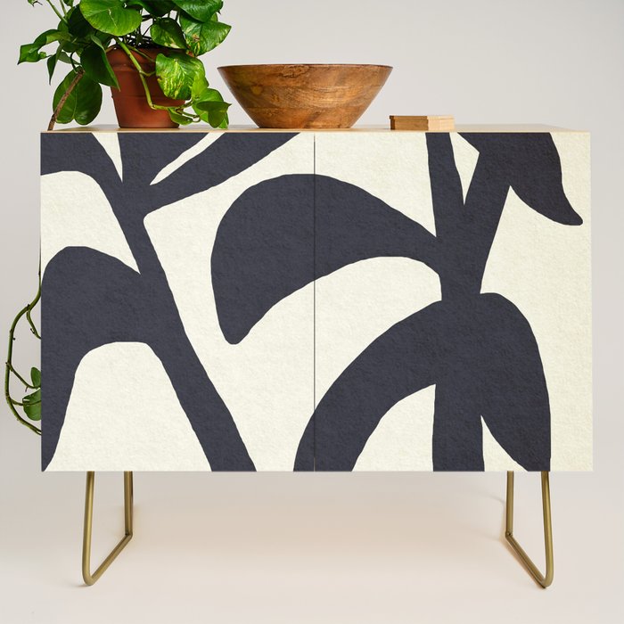 Abstract botanical - black  Credenza Gallery Image 1
