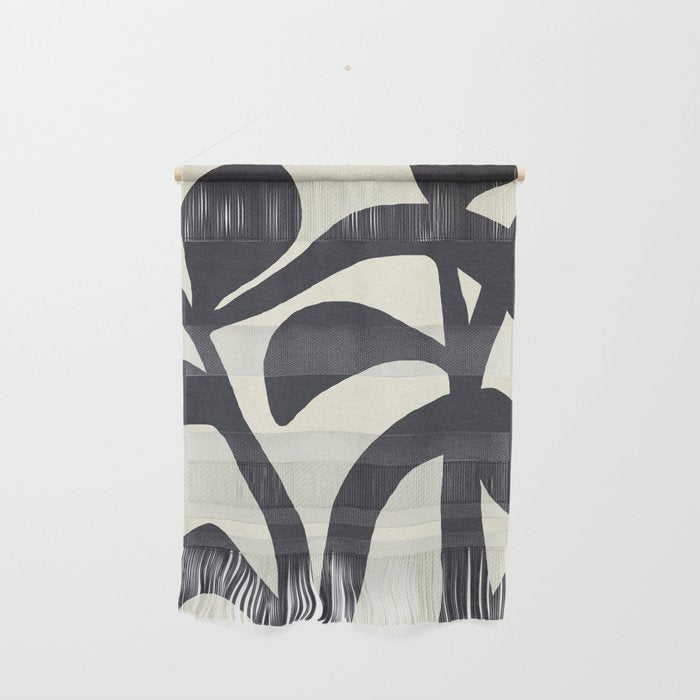 Abstract botanical - black  Wall Hanging Gallery Image 1