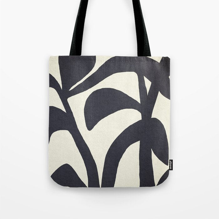 Abstract botanical - black  Tote Bag Gallery Image 1