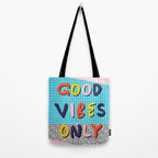 Check it - good vibes happy smiles fun modern memphis throwback art 1980's 80's 80s 1980s 1980 neon  Tote Bag Gallery Image 2
