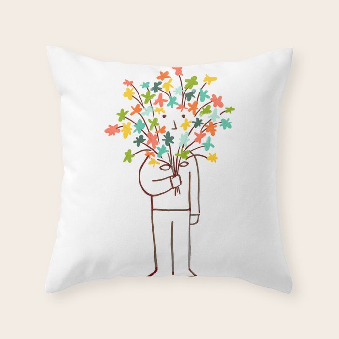 I bring flowers Throw Pillow Gallery Image 6