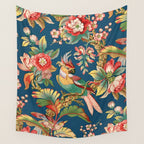 Antique French Chinoiserie in Blue Wall Tapestry Gallery Image 4