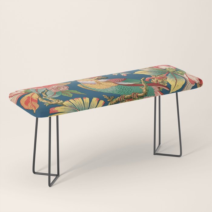 Antique French Chinoiserie in Blue Bench Gallery Image 1