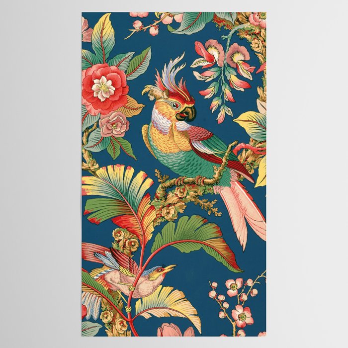 Antique French Chinoiserie in Blue Tablecloth Gallery Image 2