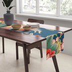 Antique French Chinoiserie in Blue Table Runner Gallery Image 2
