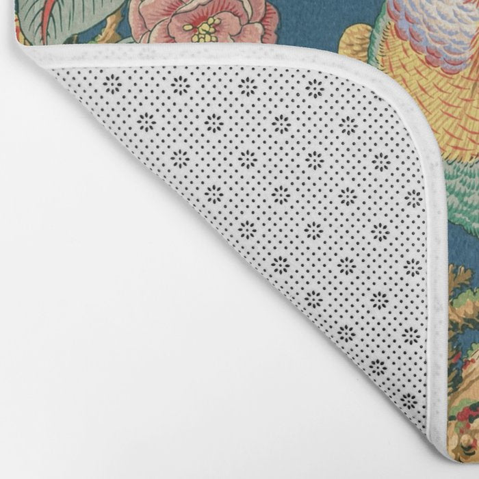 Antique French Chinoiserie in Blue Bath Mat Gallery Image 2